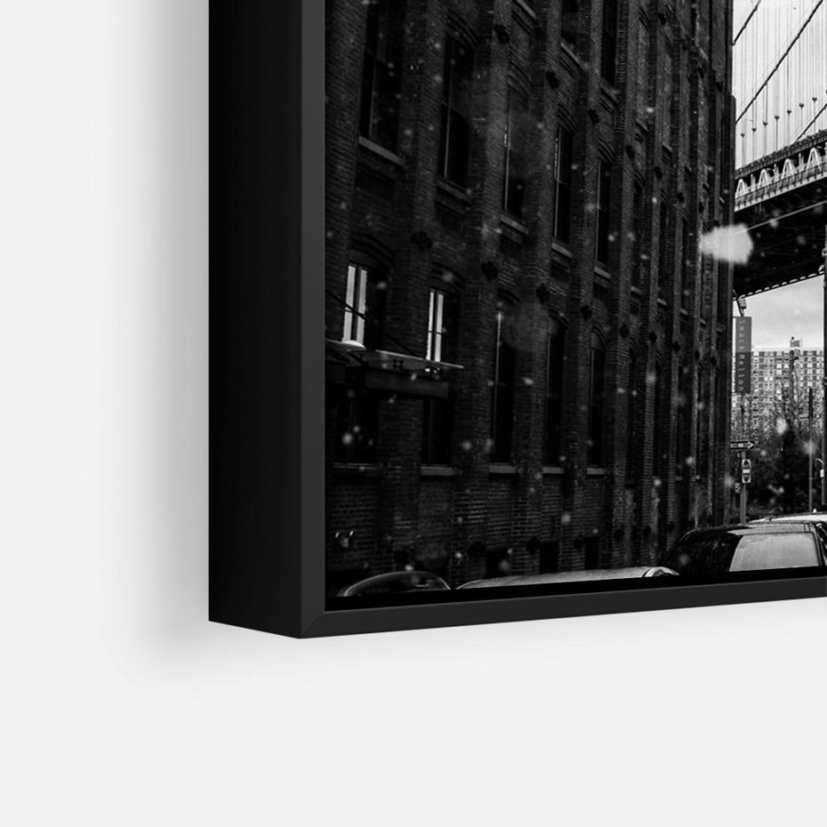 Obraz w ramie 70x50 - Ikona Miasta - Nowy Jork, most - rama czarna