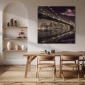 Obraz na płótnie 50x50 - Most na nocnym horyzoncie - most, noc