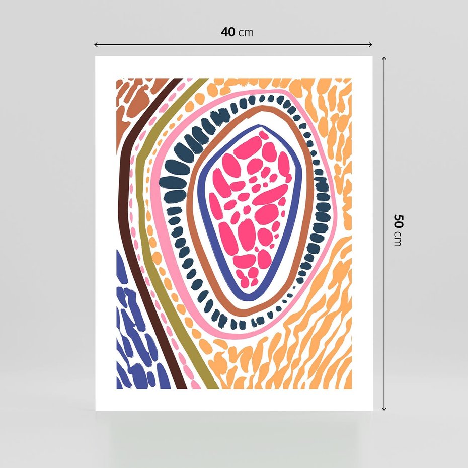 Plakat bez ramy 40x50 - Rozchlapane Wizje - kolorowe wzory, tęczowe żywe kolory