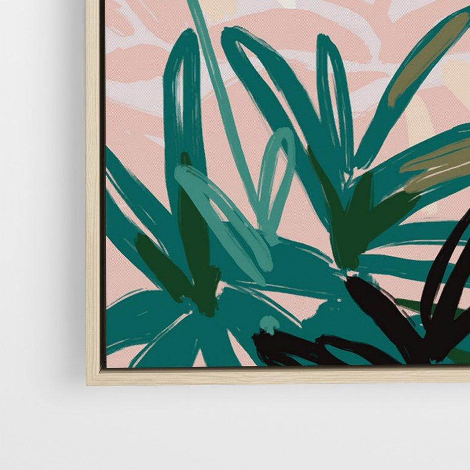 Obraz w ramie 80x120 - Rajski Stan - pastelowy krajobraz, nowoczesny plakat - rama drewno