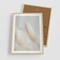 Plakat w ramie 50x70 - Czysty Minimalizm - białe trawy, minimalizm - rama drewno