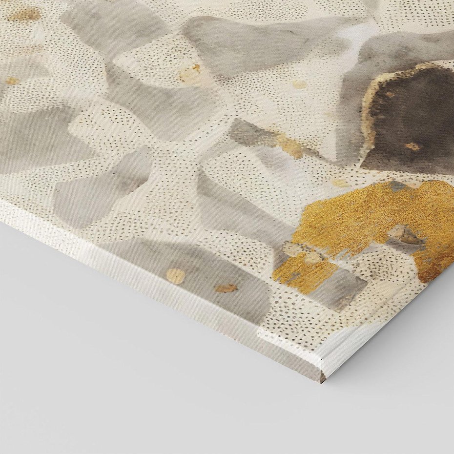 Obraz na płótnie 70x50 - Nowoczesne Złoto i Szarość - plamy, złoto