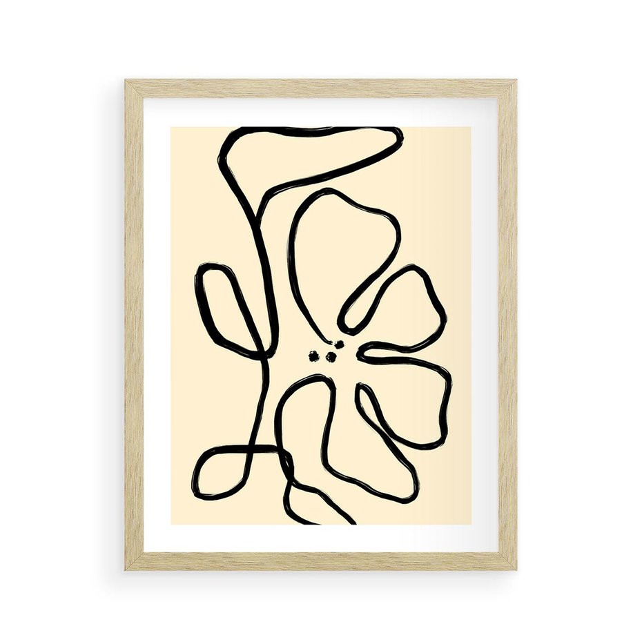 Plakat w ramie 40x50 - Zaklęte Aberracje - abstrakcyjna sztuka, przypominająca kwiat - rama drewno