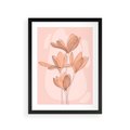 Plakat w ramie 30x40 - Przenikające Kształty - minimalistyczny plakat, pudrowe kwiaty - rama czarna