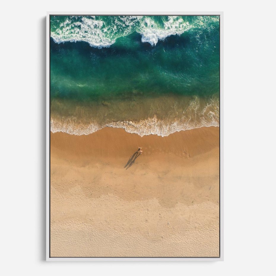 Obraz w ramie 70x100 - Oaza Relaksu - plaża, morze - rama biała