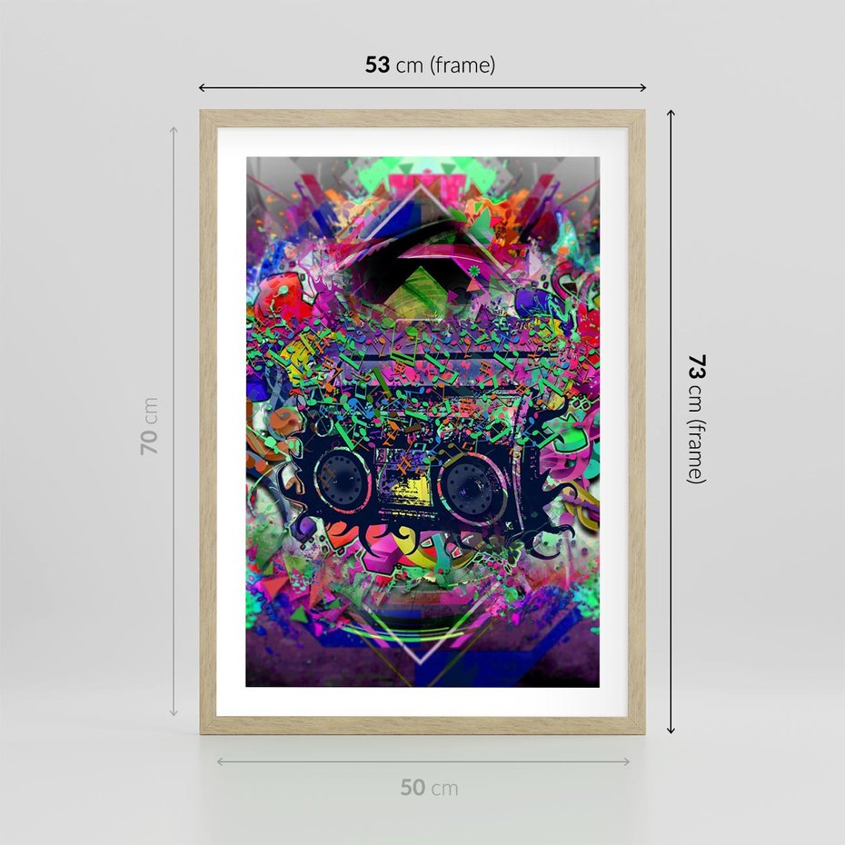 Plakat w ramie 50x70 - Harmonia Muzyki - grafika, muzyka - rama drewno
