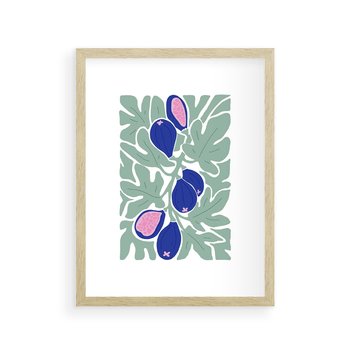 Plakat w ramie 30x40 - Figi Fioletu - figi, sztuka nowoczesna - rama drewno