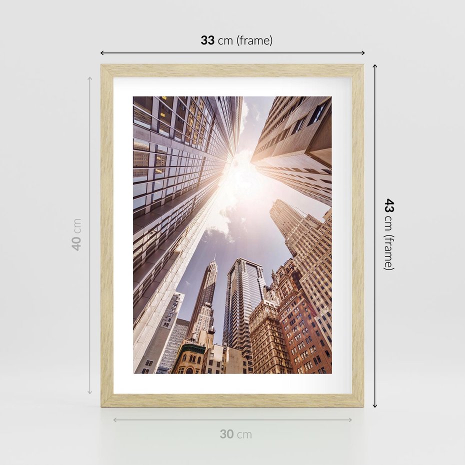 Plakat w ramie 30x40 - Oczami artysty - miasto, perspektywa - rama drewno