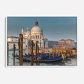 Obraz w ramie 120x80 - Urok Wenecji - fotografia, przystań w Wenecji - rama biała