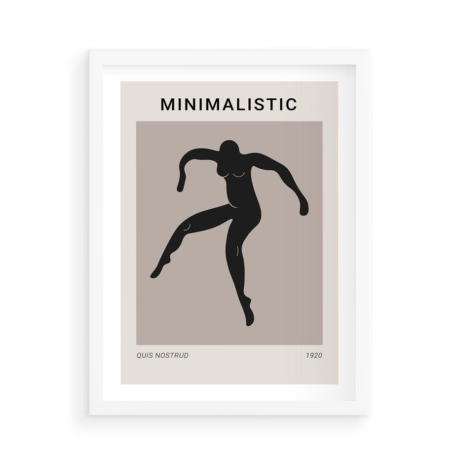 Plakat w ramie 50x70 - Sztuka Nowoczesności: Minimalistyczny Plakat - modern art, minimalistyczny plakat - rama biała