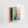 Plakat w ramie 50x70 - Abstrakcyjny Bałagan - abstrakcja, obraz olejny - rama biała