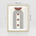 Plakat w ramie 40x50 - Symfonia Kształtów - nowoczesny plakat, styl midcentury - rama drewno