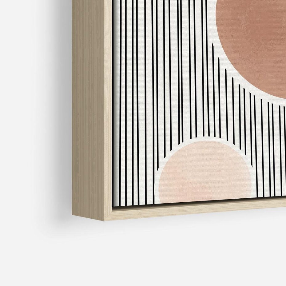 Obraz w ramie 50x50 - Rozplątane Granice - abstrakacyjna nowoczesna sztuka, koła okręgi - rama drewno