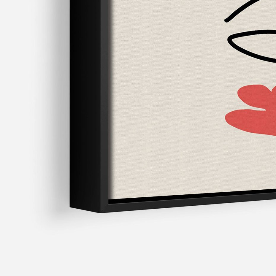 Obraz w ramie 70x100 - Impresje Plam - abstrakcyjny obraz, przypomina twarz - rama czarna