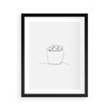 Plakat w ramie 40x50 - Rozkwitające Echa - szkic, minimalizm - rama czarna