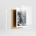 Plakat w ramie 30x40 - Góry w Białym Uroku: Zimowa Sceneria - górski krajobraz, zima - rama biała