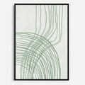 Obraz w ramie 70x100 - Migotliwa Spokojna Zieleń - zielony plakat, abstrakcyjne splątane linie - rama czarna