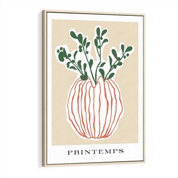 Obraz w ramie 50x70 - Boho Refleksje Natury - gałązki w wazonie, typografia - rama drewno