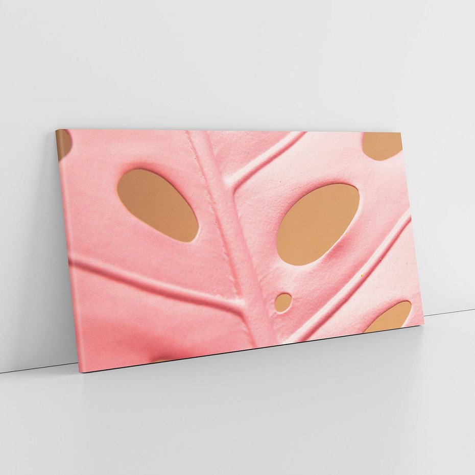 Obraz na płótnie 120x60 - Różowa monstera w pełnym rozkwicie - różowa, monstera