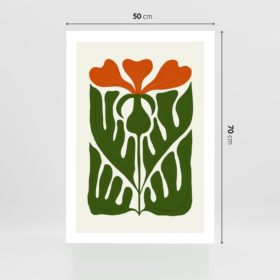 Plakat bez ramy 50x70 - Minimalistyczny Urok Kwiatu - kwiat, sztuka nowoczesna