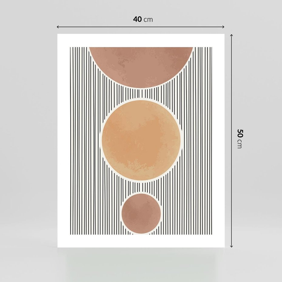 Plakat bez ramy 40x50 - Taniec Linii - abstrakcyjna nowoczesna sztuka, koła okręgi