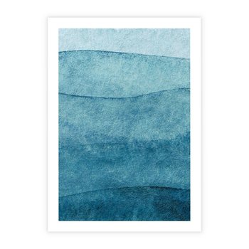 Plakat bez ramy 21x30 - Kolorowe fale akwareli - akwarela, fale