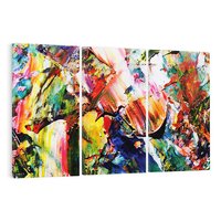 Obraz na płótnie 120x80 - Szalejące ognie kolorów - abstrakcja, farby olejne