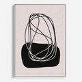 Obraz w ramie 50x70 - Linie Eksploracji - abstrakcyjne szkicowane linie, minimalizm - rama biała