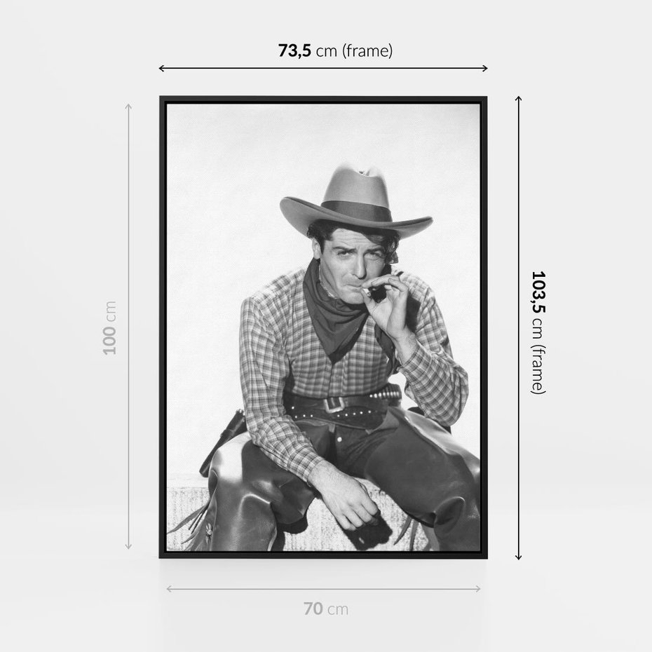 Obraz w ramie 70x100 - Dziki Zachód - retro zdjęcie, czarno białe - rama czarna