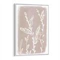 Obraz w ramie 50x70 - Roślinne Przeniknięcia - nowoczesny subtelny plakat, beżowy - rama biała