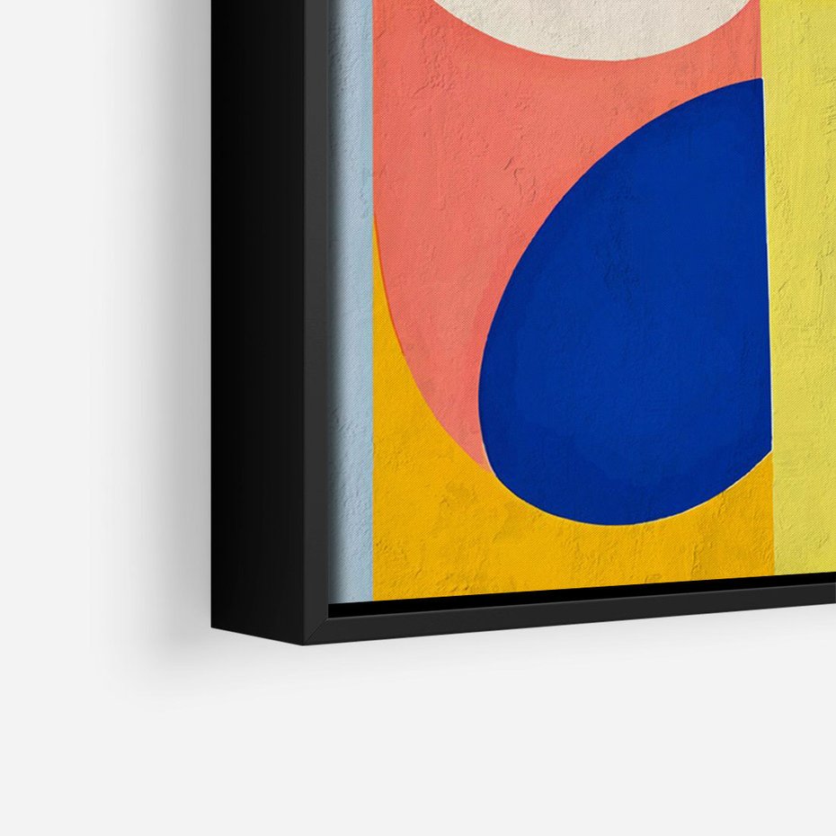 Obraz w ramie 50x70 - Harmonia Kolorowych Impulsów - abstrakcyjne geometryczne kształty, olejny obraz - rama czarna