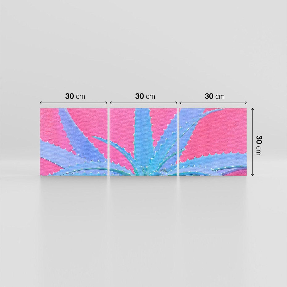 Obraz na płótnie 90x30 - Piękno Pustyni - kaktusy, liście