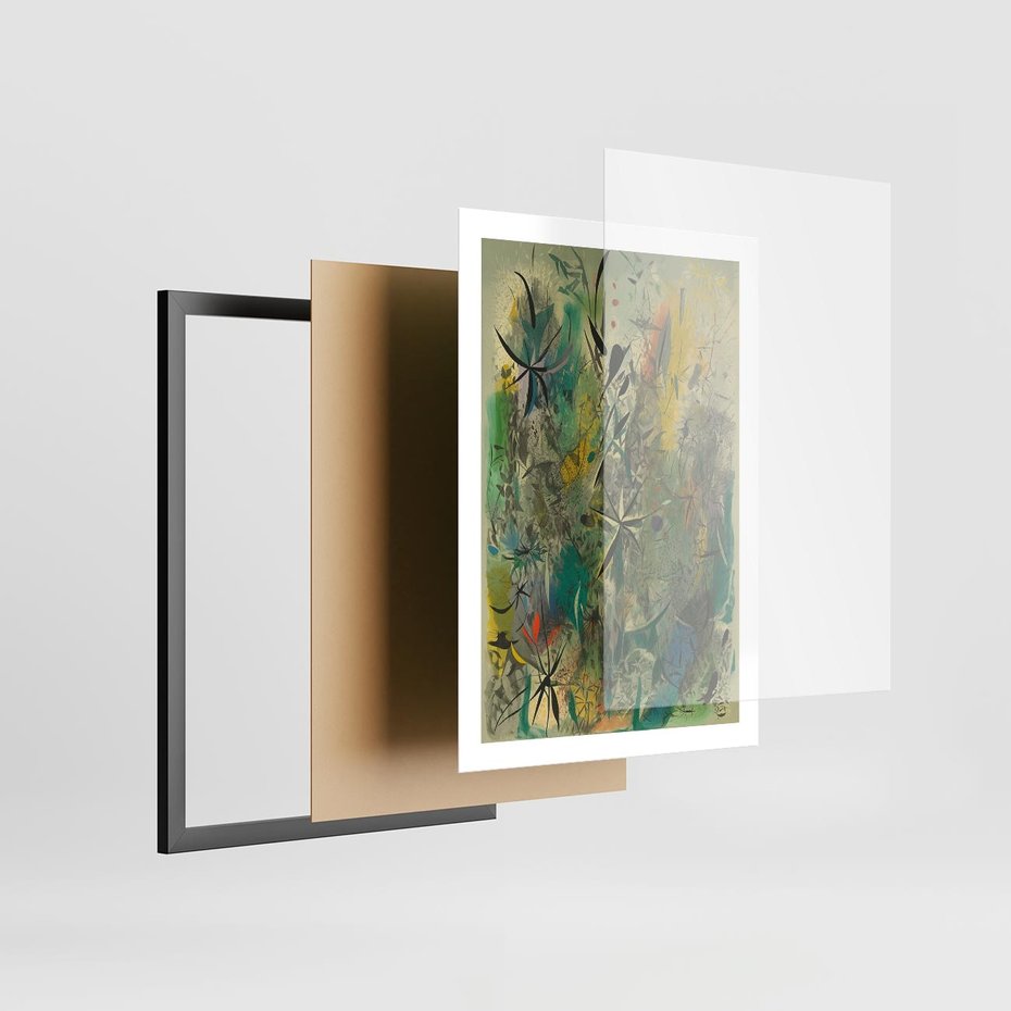 Plakat w ramie 50x70 - Tajemnicze Konstrukcje Form - abstrakcyjny obraz, mnogość kolorów - rama czarna