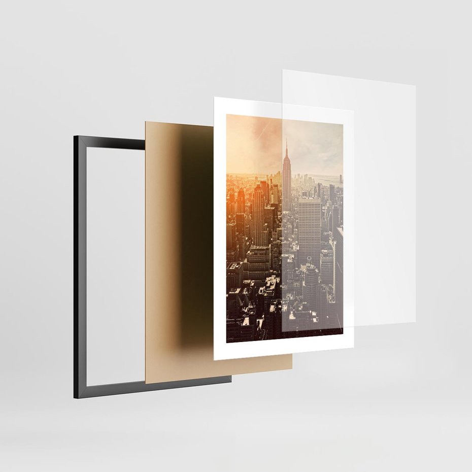 Plakat w ramie 30x40 - Nowojorska Skyline - Manhattan, Nowy Jork - rama czarna