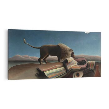 Obraz na płótnie 140x70 - "Sleeping Gypsy" (1897) Henriego Rousseau - Reprodukcja - reprodukcja, obraz na płótnie