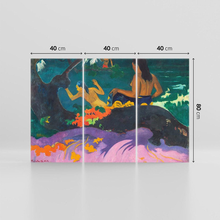 Obraz na płótnie 120x80 - Nad morzem 1892, Paul Gauguin - Reprodukcja - reprodukcja, obraz na płótnie