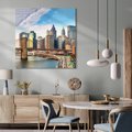 Obraz na płótnie 60x60 - Manhattan o zmroku - Nowy Jork, Manhattan