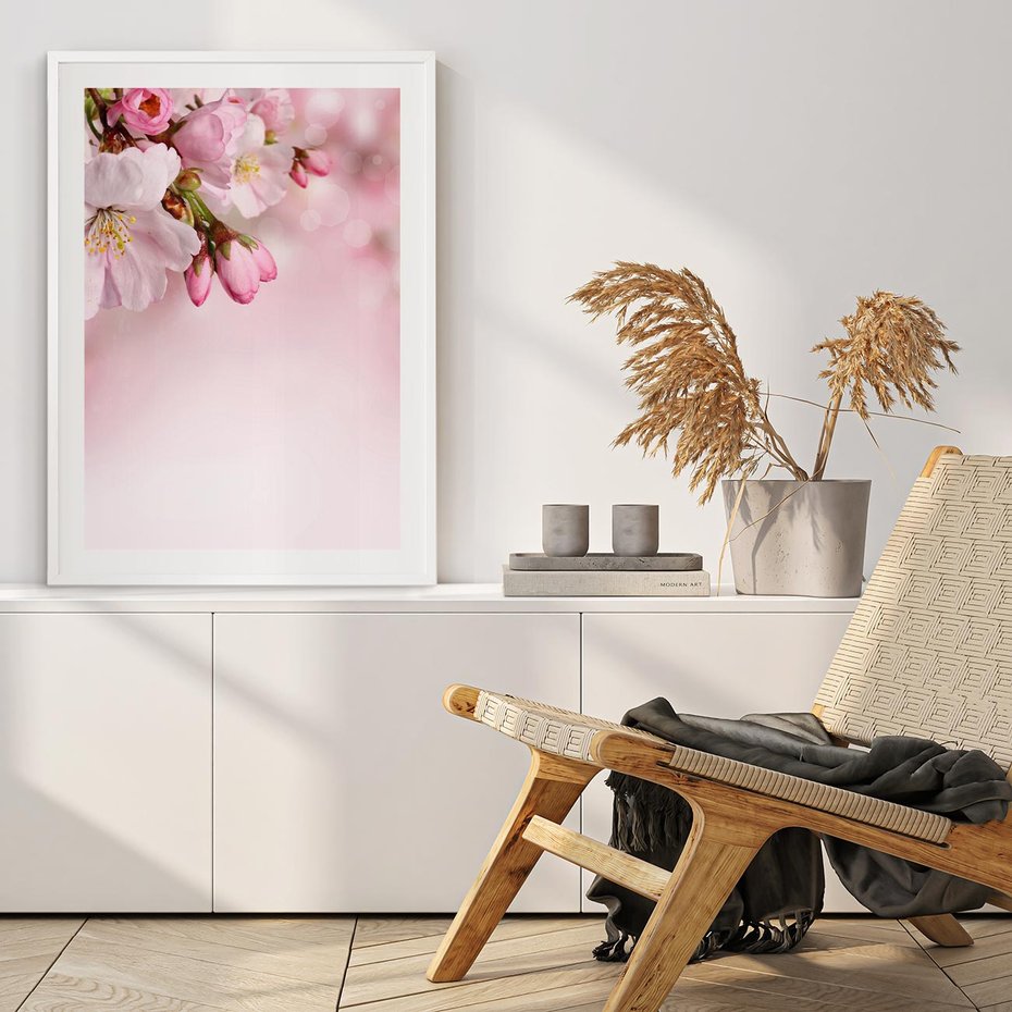 Plakat bez ramy 21x30 - Kwitnąca wiśnia: delikatność natury - kwitnąca, wiśnia