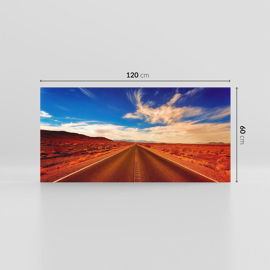 Obraz na płótnie 120x60 - Przygoda na pustynnej drodze - droga, pustynia