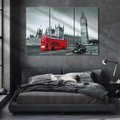 Obraz na płótnie 120x80 - Ikony Londynu: Autobus i Big Ben - Londyn, autobus