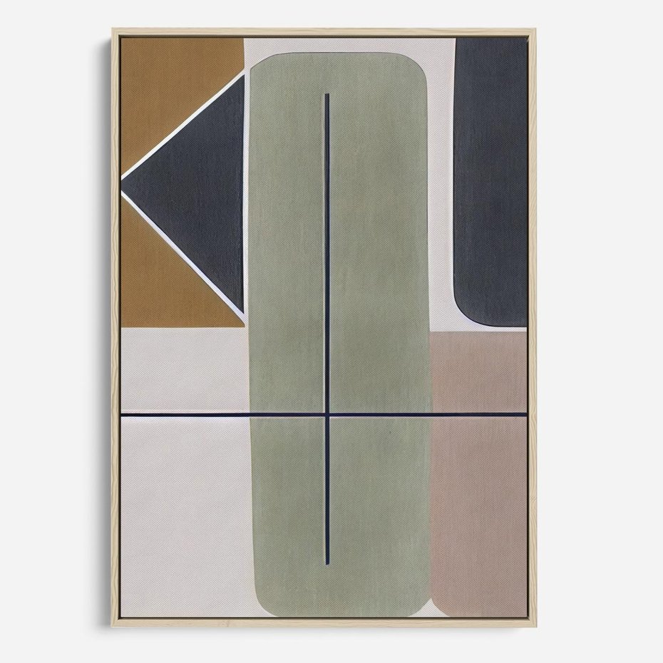 Obraz w ramie 80x120 - Sztuka Abstrakcji - geometryczne kształty, kolorowe prostokąty - rama drewno