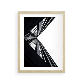 Plakat w ramie 30x40 - Nowoczesność w Linii - architektura, proste linie - rama drewno