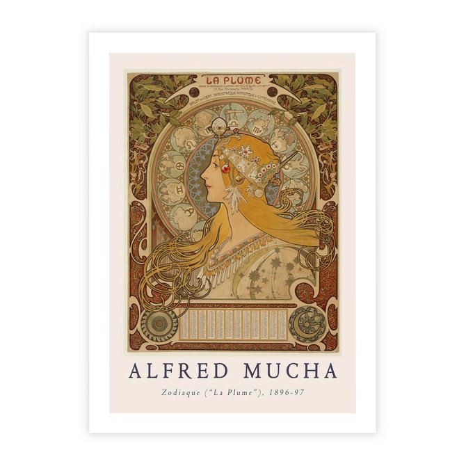 Plakat bez ramy 40x50 - Mucha: Reprodukcja i Typografia na Plakacie - reprodukcja, alfons mucha