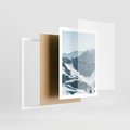 Plakat w ramie 50x70 - Surowość Gór - górskie szczyty, śnieg - rama biała
