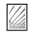 Plakat w ramie 50x70 - Czarno-Biała Fotografia Architektury - nowoczesna architektura, bialo czarny - rama czarna