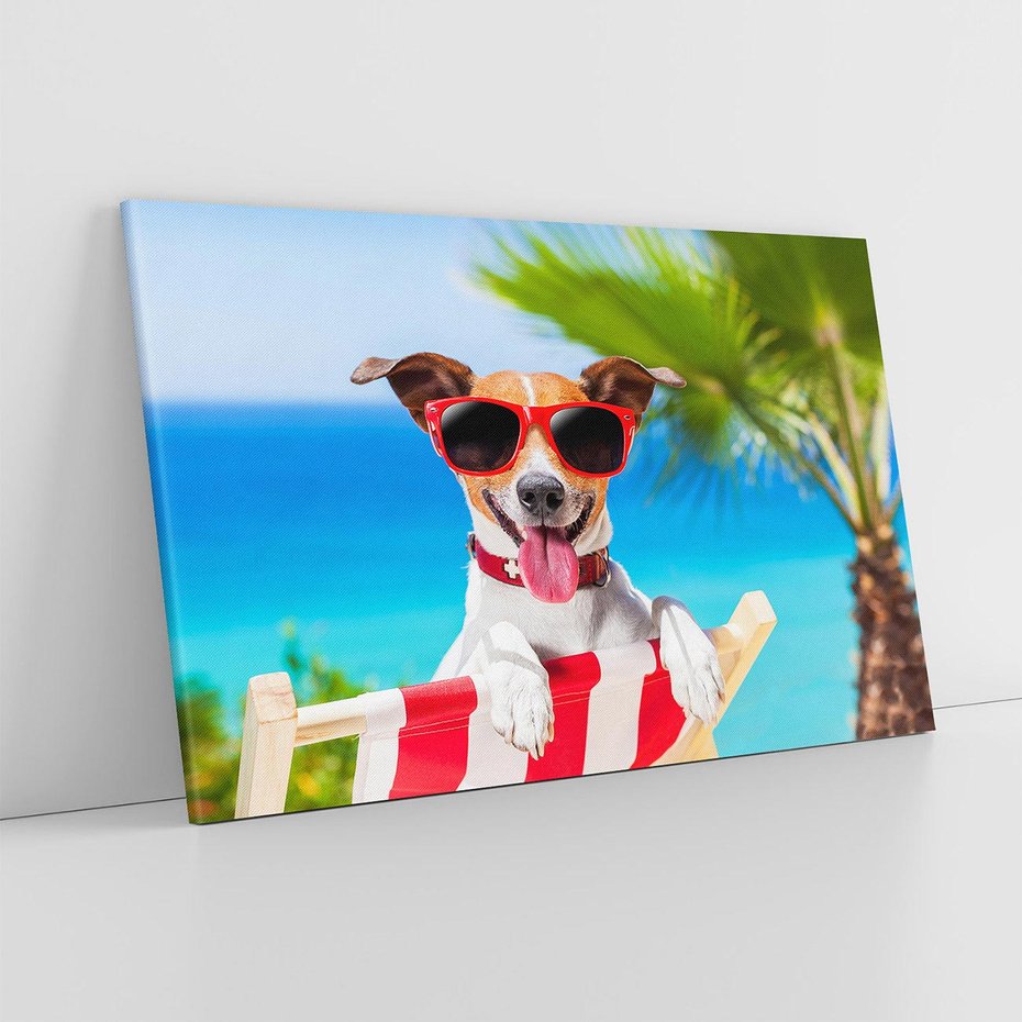 Obraz na płótnie 100x70 - Wakacyjny pies: Słoneczne przygody - pies, wakacje