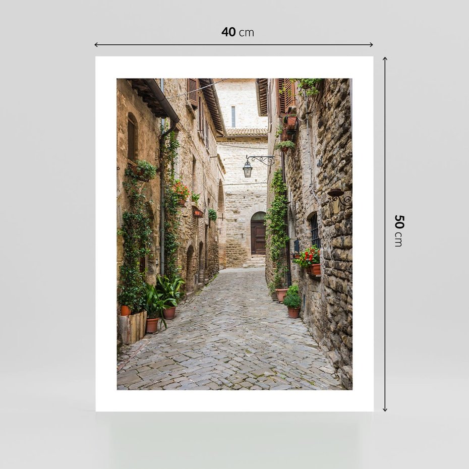 Plakat bez ramy 40x50 - Urok Uliczki we Włoszech - uliczka, Włochy