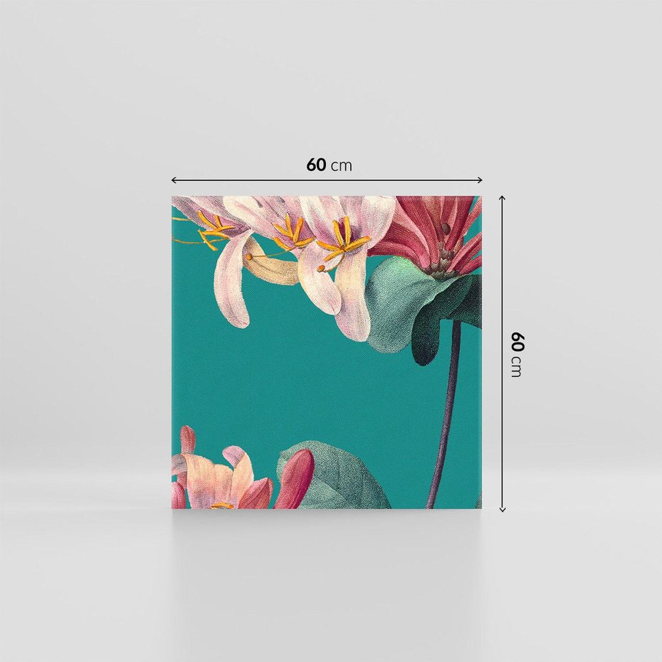 Obraz na płótnie 60x60 - Pejzaż zapomnianych uczuć - grafika w stylu vintage, wielkoformatowe kwiaty