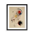 Plakat w ramie 40x50 - Impulsy Wydobyte z Cienia - abstrakcyjna geometryczna kompozycja, koła linie - rama czarna