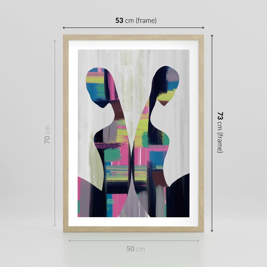 Plakat w ramie 50x70 - Nowa Era - abstrakcyjny plakat, nowoczesna sztuka - rama drewno